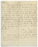 General Joseph Johnston Autograph Letter Signed From July 1862 While Recovering From His Wounds After Being Replaced by Lee -- ''...I am very anxious to know what to expect on rejoining the army...''